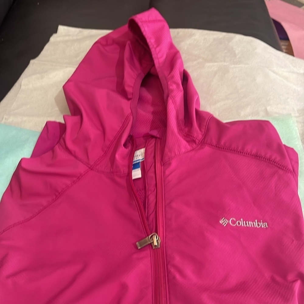Columbia Pink Jacket XL HOODIE light iweight, great for spring weather, NEW - Picture 11 of 14